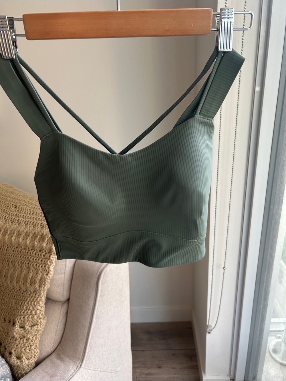 Lululemon Like a Cloud Ribbed Olive Green Bra
